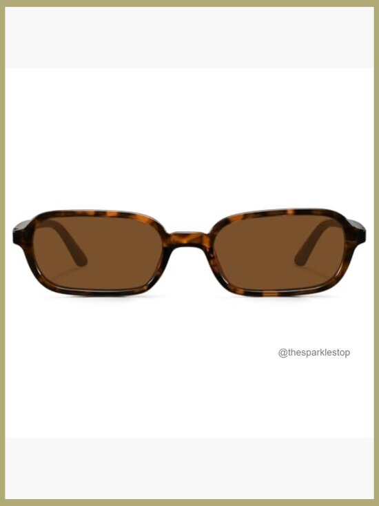 Retro Rectangle Sunglasses UV400 Protection Polycarbonate Frame main image 6